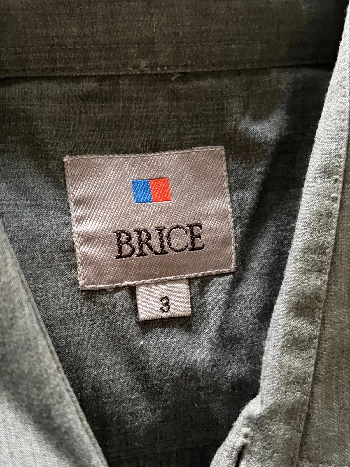 Men's Brice button down collar light blue heather long sleeve shirt size L – photo 11